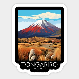 A Pop Art Travel Print of Tongariro National Park - New Zealand Sticker